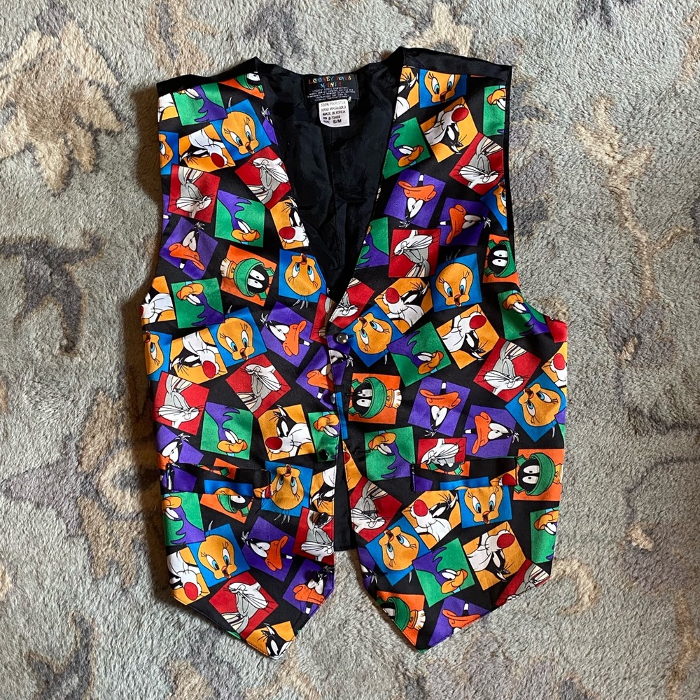 Vintage 1993 Looney Tunes Mania Vest Size S/M